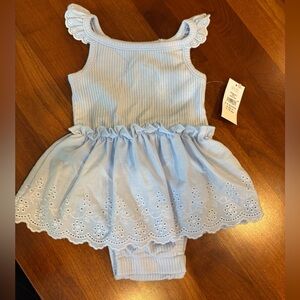 NWT - GAP Baby Light Blue Ribbed skirt Onesie bodysuit